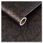 CRE8TIVE Stained Concrete Wallpaper Peel and Stick 24"x118" Metallic Rust Brown Concrete Contact Paper for Cabinets Waterproof Removable Self Adhesive Vinyl Cement Wallpaper for Bathroom Bedroom Walls