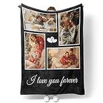 Customized Blankets with Photos Personalized Picture Collage Blanket Soft Using My Own Photos Custom Gifts for Halloween, Family, Friends Gifts-76X100cm