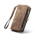 SWP Case for 15 Plus, Wallet Case w/Magnetic Detachable Cover [8 Card Slots] Clutch Wallet w/Wristlets Money Pocket for 15 Plus (Brown)