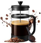 KICHLY - 34 Ounce French Press Espresso and Tea Maker with Triple Filters, Stainless Steel Plunger and Heat Resistant Borosilicate Glass, Black