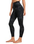 CRZ YOGA Super High Waisted Butterluxe Yoga Pants 25 Inches - Buttery Soft Workout Leggings for Women Over Belly Black Tie Dye Flowers Medium