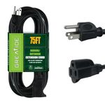 GREATIDE 75 Ft Outdoor Extension Cord for Christmas Decorations- 16/3 SJTW Waterproof Power Cable with 3 Prong Grounded Plug, Black