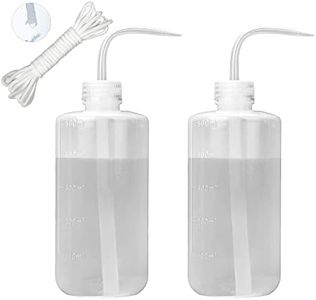 ORIMERC 2 Pack 500mL Watering Bottle with 15 feet Self Watering Wick Cord for Indoor Plants Succulent Cactus Plastic Squeeze Water Can Long Nozzle Waterer Bonsai Terrarium Orchids Seedling Lab Wash