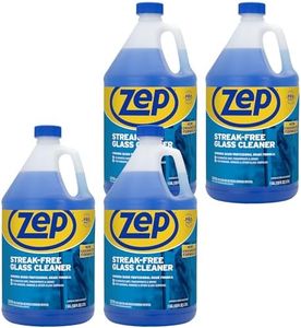 Zep Streak-Free Glass Cleaner - 1 Gallon (Case of 4) ZU1120128 - Professional Grade Formula that Cleans Dirt, Fingerprints, Grime, Smoke Haze, and Toothpaste on Windows, Mirrors, and Other Glass