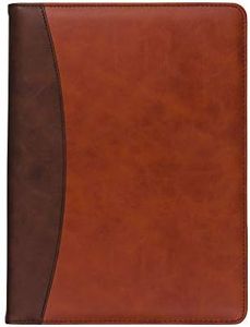 Samsill Two-Tone Padfolio, Resume Portfolio, Business Portfolio, with 8.5 x 11 Writing Pad, Brown and Dark Brown