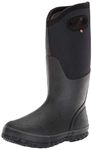 BOGS Womens Classic High Solid Boot, Black, 6