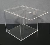 Tigerlily Enterprises Small Fish Tank, Portable Nano Acrylic Aquarium, Breeding Box, Betta Aquarium + Sliding Lid & Feeding Hole. Suitable for Terrarium, Turtles & Insects Habitat. 8L (20x20x20cm)