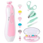 Baby Nail Trimmer Electric-12 in 1 Baby Nail Clippers Safe Baby Nail File Kit with a Nail Clipper, Scissor, Tweezers, and Nail Files