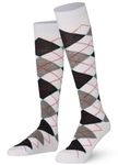 Mysocks Knee High Socks for Women and Men - Breathable Combed Cotton Seamless Toe Argyle Unisex Long Socks - Casual Knee Length Golf Socks