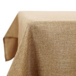 Deconovo Rectangle Tablecloth Fabric Faux Linen Tablecloth Water Resistant for Outdoor Table 54x108in(137x274cm) Golden Brown