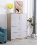 illfordd furniture Chest Of Drawers In Oak And Frosty White Color/Storage Cabinet, Painted