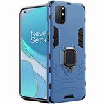 TheGiftKart Tough Armor Ring Holder & Kickstand in-Built 360 Degree Protection Back Cover for OnePlus 8T (PC+ Polymer | Greyish Blue)