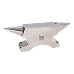 The Beadsmith Dual-ended Horn Anvil – Mini Size 2.5 x 1 x 1.5 inches – 118mm Tip to Tip – 13.11oz/0.82lbs – Made of Solid Steel – Flat Horn and Rounded Horn – Use for Hardening Wire Designs