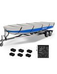 Umbrauto Jon Boat Cover 14ft, 600D Heavy Duty Marine Grade Polyester Waterproof UV Resistant Trailerable Jon Boat Cover with Adjustable Side Straps