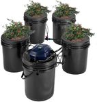 VEVOR RDWC Hydroponics Grow System, Hydroponic Growing Kit with Top Drip, Recirculating Deep Water Culture 4 Buckles and 1 Reservoir, with Air Pump and Water Level Device for Leafy Vegetables