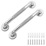 Abimars Bath Grab Bar Handle with Anti Slip Grip 12inch/300 mm, 2 Pack 304 Stainless Steel Bathroom Grab Bar, Shower Safety Handle for Bathtub, Toilet, Bathroom,Kitchen, Stairway Handrail