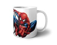 AK CREATION Avengers Marvel Super Hero Spider-Man in Action Round Ceramic Coffee & Milk & Tea Mugs with Animated Print for Birthday Gifts for Kids (320 ml)