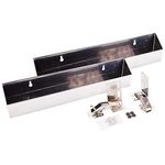 Hardware Resources Tip Out Tray for Sink with Hinges - 2 Tip-Out Trays with 4 Adjustable-Angle, Self-Closing Hinge Set - Sponge Holder, Kitchen Storage Organization Accessories - 3" (H) x 14" (W) x 2" (D) - Stainless Steel