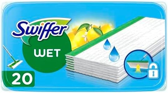 Swiffer Lingettes Humides Pour Sol, 20 Lingettes Nettoyantes, Parfum Agrumes Frais, Attrape-Poussière, Nettoie En Profondeur Et Retient La Saleté, Élimine Jusqu'a 99.9% Des Bactéries