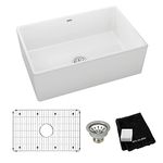 Elkay SWUF28179WHC Fireclay Single Bowl Farmhouse Sink Kit, 30", White