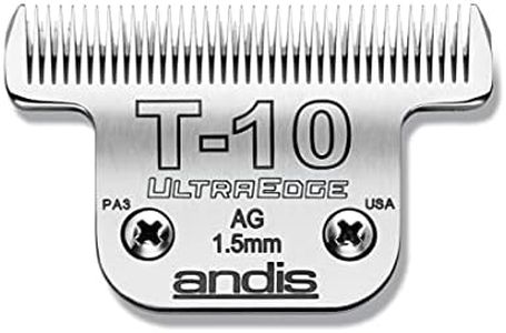 Andis Carbon-Infused Steel UltraEdge Dog Clipper Blade, Size-T-10, 1/6-Inch Cut Length (22305)