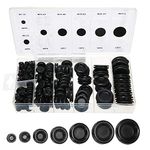 Rubber Grommet,170pcs Assortment Fire Wall Electrical Wire Gasket Kit Cable Blanking Closed Rubber Grommets