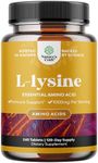 L Lysine 1000mg per serving Nutritional Supplements - L-lysine Essential Amino Acids for Eye Health Lip Care Bone Support Immune System Support Muscle Growth and Vegetarian Collagen - 240 Tablets