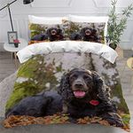 AOLIGL Super King Size Duvet Cover Set Cocker Spaniel Duvet Cover Personalised Comforter Cover King Size Bedding Sets Luxury Bedroom Decor 3Pcs Polyester