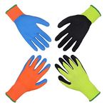 HANDLANDY 2 Pairs Kids Garden Gloves for Age 2-3, Age 4-5, Age 6-13, Foam Rubber Coated Gardening and Work Gloves for Girls Boys（3XS,Age 4-5）