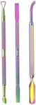 opove Cuticle Pusher 3 PCS Nail Polish Remover Stainless Steel Tools Professional Cuticle Scraper Fingernails and Toenails Clean Manicure Set Silver Cuticle Care for Women and Girl (Rainbow Color)