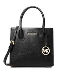 Mercer Medium Leather Messenger Crossbody Handbag (Black Solid)