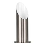 MiniSun Modern Brushed Chrome Table/Floor Standing Uplighter Wall Wash Lamp - Complete with 5w LED Warm White High Power Frosted Lens Bulb