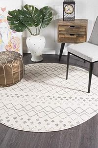 Rug Culture Oasis 454 Rug, 150 cm Length x 150 cm Width, White