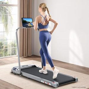 BLACK LORD Electric Walking Pad Foldable Treadmill Home Office Gym Exercise Machine 2.2HP Fitness Equipment Under Desk Bluetooth APP Remote Control, Cardio Aerobic Trainer for Jogging Running Silver