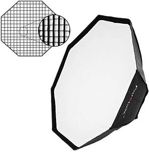 Fotodiox Pro 36" (90cm) Octagon Softbox Kit with Eggcrate Grid and Broncolor Speedring for Broncolor (Impact), Visatec, and Compatible - Standard Softbox with Silver Reflective Interior with Double Diffusion Panels