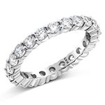 Metal Factory 3.50MM Sterling Silver 925 Cubic Zirconia CZ Eternity Engagement Wedding Band Ring Sz 5 - UK Size: J