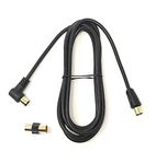 Maincore 2m long Right Angle TV/AV Aerial Antenna Coaxial Cable Lead (Male to Male) with Coupler (2m, Black)