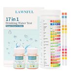 Drinking Water Test Kit, LAWNFUL 17 in 1 Tap & Well Water Test Kit,100 Water Strips+ 2 Bacteria Tests, High Precision Home Water Test Kit Detect Bacteria, pH, Copper, Lead, Iron, Hardness and More