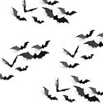 KUUQA Halloween Party Decoration Decal Wall Sticker DIY PVC 3D Decorative Bats 24 Pieces