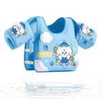 Proberos® Kids Swim Float Vest Non-Inflatable Swim Buoyancy with Arm Floats Adjustable Toddler Swim Aid Foam Inserts Buoyancy, Cartoon Swimming Training Polyester Jacket for Pool Water Learning