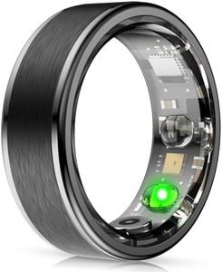 teloxy Smart Ring for Men,Fitness Tracker for Women,Size 8 Multiple Sport Modes with Heart Rate Sleep Monitor, IP68 Waterproof Step Counter Calorie Tracking for Android iOS Phone,Black