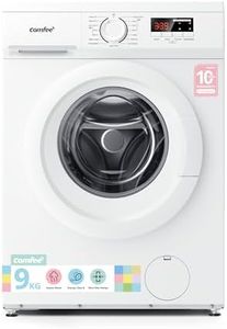 COMFEE' Freestanding Washing Machine,9KG Load,1400RPM,Steam Wash,Slim Design,Quick Wash,BLDC Durable Inverter Motor,White-CFE12EW90/W