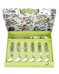 Portmeirion Botanic Garden Cheese Knife and Spreader- Set of 6 | 6.75" Knife and 4.75" Spreaders | Floral Design | Stainless Steel with Porcelain Handles