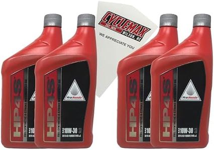 Cyclemax Four Pack for Honda HP4S 10W30 Full Synthetic 4 Stroke Engine Oil 08C35-SYN-1030M Contains Four Quarts and a Funnel