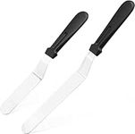 2 Pcs Palette Knife Baking, Palette Knife for Cake Decorating, Stainless Steel Angled Spatula, Offset Spatula for Cake Decorating Smoothing Icing and Cooking Frosting Pastries(2 Size)