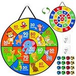 Xoolkly Kids Dart Board Set 26" Double Sided Dart Board Kids with 16 Sticky Balls Velcro Dart Board for Kids Foldable Indoor Outdoor Board Game Party Games Toys for 4 5 6 7 8 Year Old Boys Girls