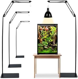 CAVACHEW Reptile Lamp Stand, Heat Lamp Stand, 16-77 Inch Adjustable Tall Reptile Lamp Light Holder, Metal Floor Light Hanger for Bearded Dragon Turtles Snake and Chicks ﻿