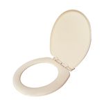 Luxart Oval Shape Toilet Seat Cover with Round Edges, PVC Cover for Western Toilet Seat - Glossy Finish, Sleek Design - Non-Soft Closing Commode Seat with Cover with Installation Kit (IVORY)