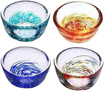 Mozacona 4pcs Colorful Crystal Glass Sake Cups Set,Small Wine Cups,Tea Cups,70ML