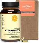 Future Kind Vegan Vitamin D3 (30 Softgels in Glass Bottle) - 2500 IU Plant-Based Vitamin D Supplements for Cell and Immune Support - Sugar-Free, Lichen-Based Vitamin D Supplements for Women & Men